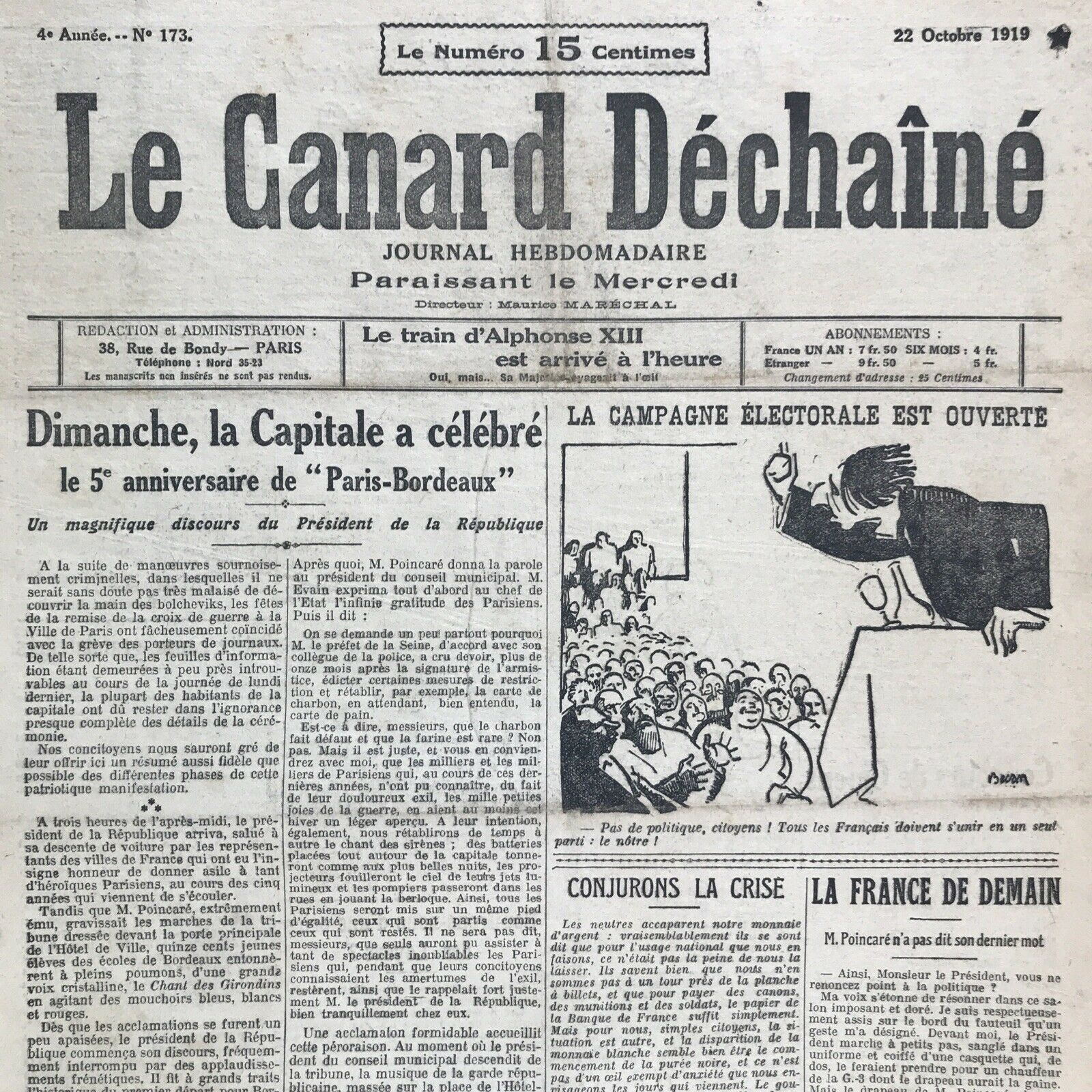 Couac ! | Acheter un Canard | Vente d'Anciens Journaux du Canard Enchaîné. Des Journaux Satiriques de Collection, Historiques & Authentiques de 1916 à 2004 ! | 173