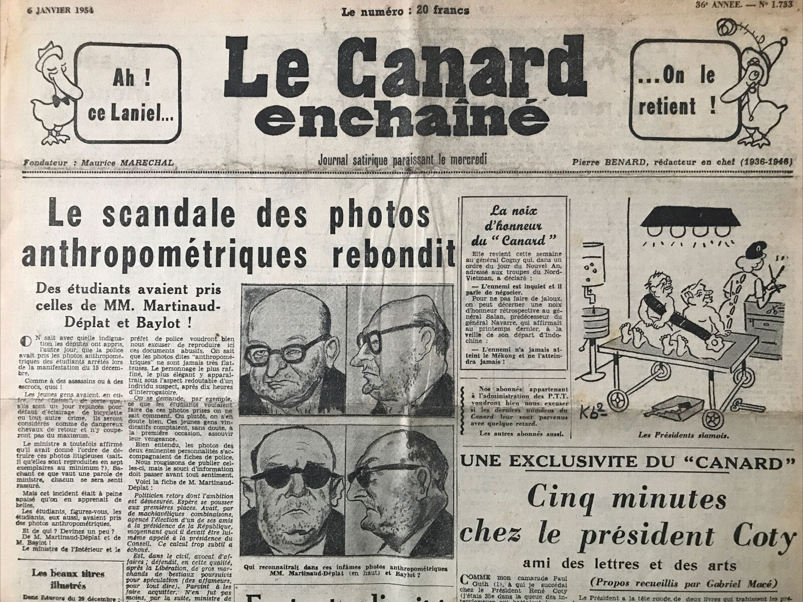 Couac ! | Acheter un Canard | Vente d'Anciens Journaux du Canard Enchaîné. Des Journaux Satiriques de Collection, Historiques & Authentiques de 1916 à 2004 ! | 1733