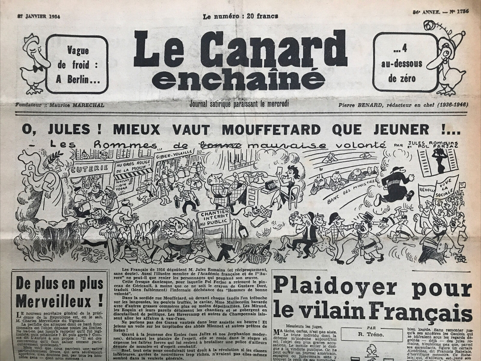 Couac ! | Acheter un Canard | Vente d'Anciens Journaux du Canard Enchaîné. Des Journaux Satiriques de Collection, Historiques & Authentiques de 1916 à 2004 ! | 1736