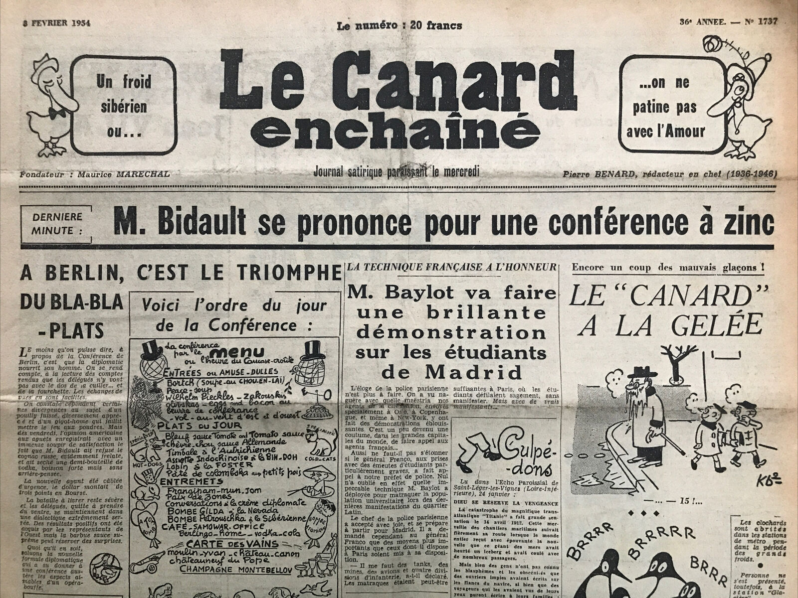 Couac ! | Acheter un Canard | Vente d'Anciens Journaux du Canard Enchaîné. Des Journaux Satiriques de Collection, Historiques & Authentiques de 1916 à 2004 ! | 1737