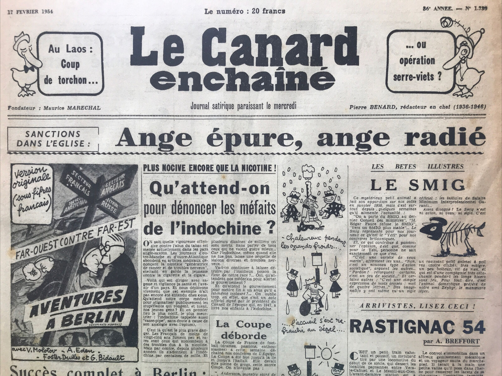 Couac ! | Acheter un Canard | Vente d'Anciens Journaux du Canard Enchaîné. Des Journaux Satiriques de Collection, Historiques & Authentiques de 1916 à 2004 ! | 1739