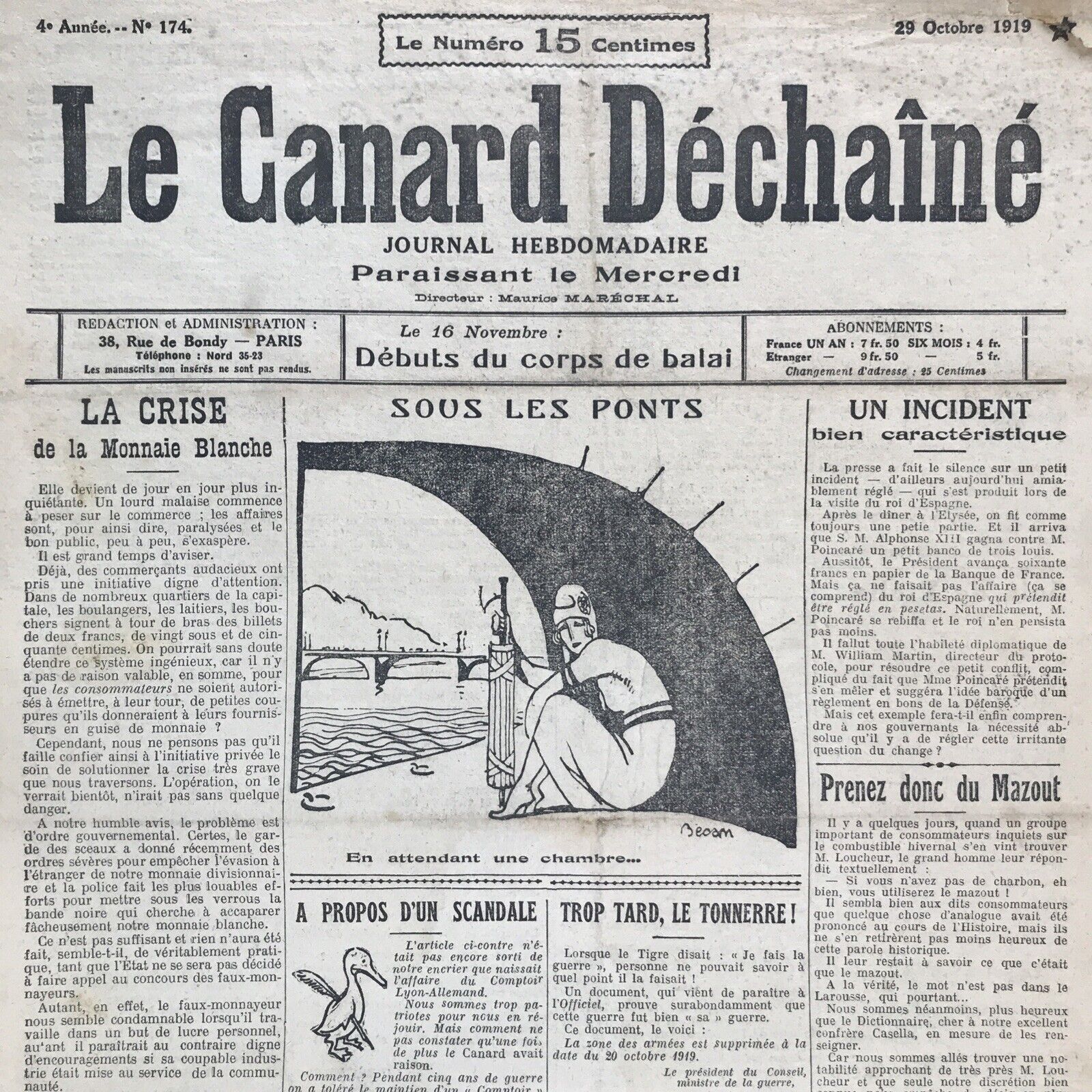 Couac ! | Acheter un Canard | Vente d'Anciens Journaux du Canard Enchaîné. Des Journaux Satiriques de Collection, Historiques & Authentiques de 1916 à 2004 ! | 174