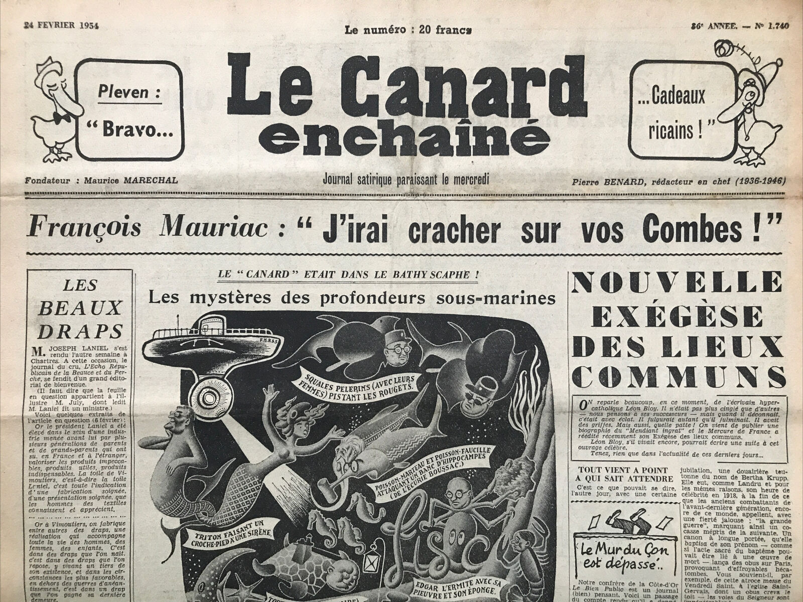 Couac ! | Acheter un Canard | Vente d'Anciens Journaux du Canard Enchaîné. Des Journaux Satiriques de Collection, Historiques & Authentiques de 1916 à 2004 ! | 1740