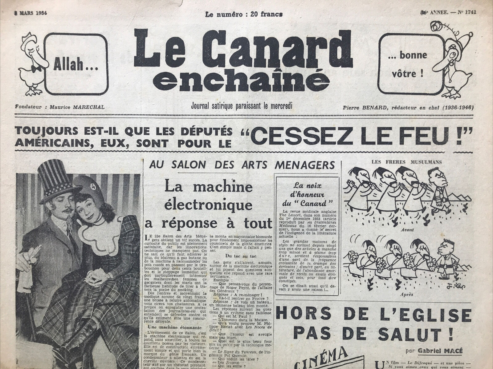 Couac ! | Acheter un Canard | Vente d'Anciens Journaux du Canard Enchaîné. Des Journaux Satiriques de Collection, Historiques & Authentiques de 1916 à 2004 ! | 1741