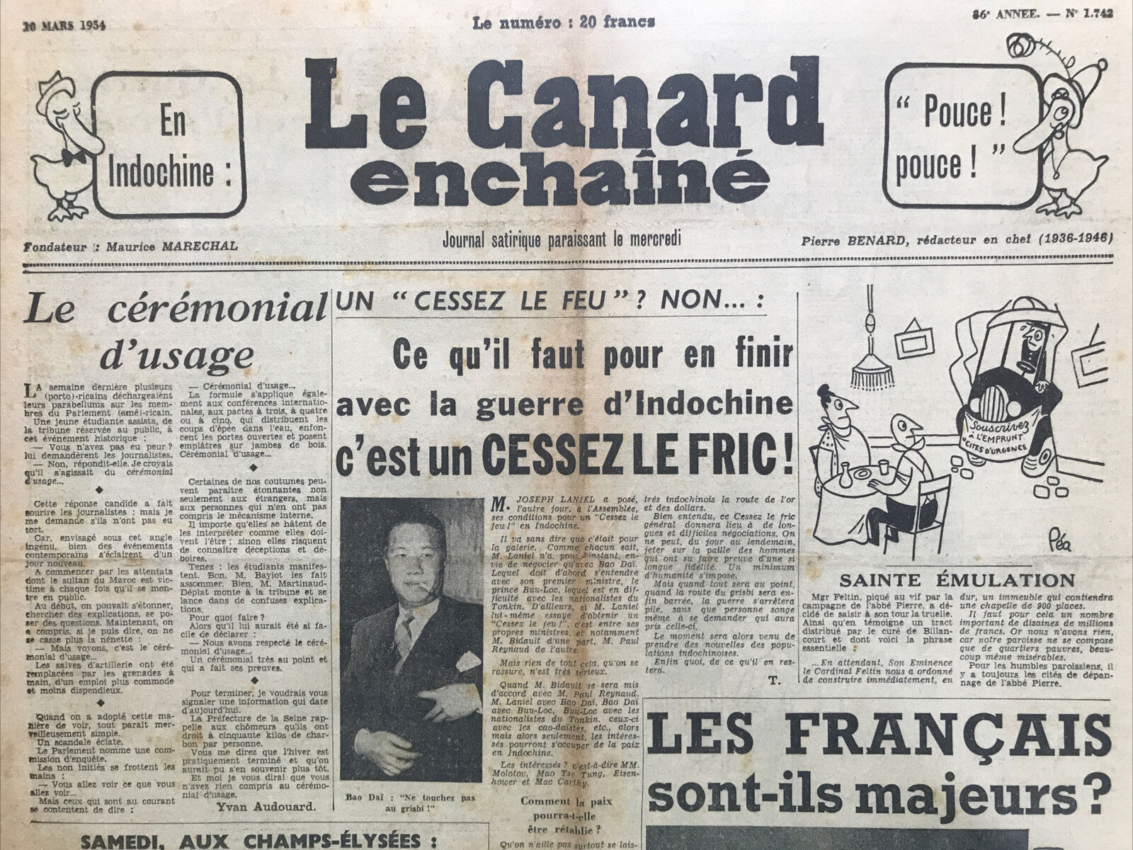 Couac ! | Acheter un Canard | Vente d'Anciens Journaux du Canard Enchaîné. Des Journaux Satiriques de Collection, Historiques & Authentiques de 1916 à 2004 ! | 1742