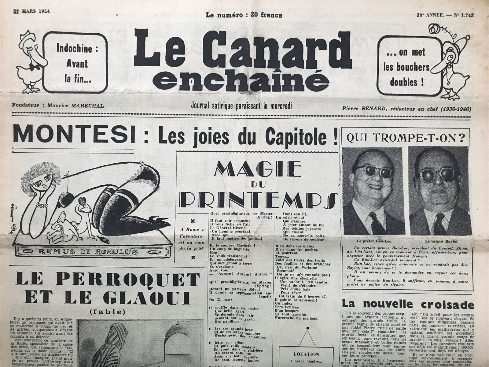 Couac ! | Acheter un Canard | Vente d'Anciens Journaux du Canard Enchaîné. Des Journaux Satiriques de Collection, Historiques & Authentiques de 1916 à 2004 ! | 1743