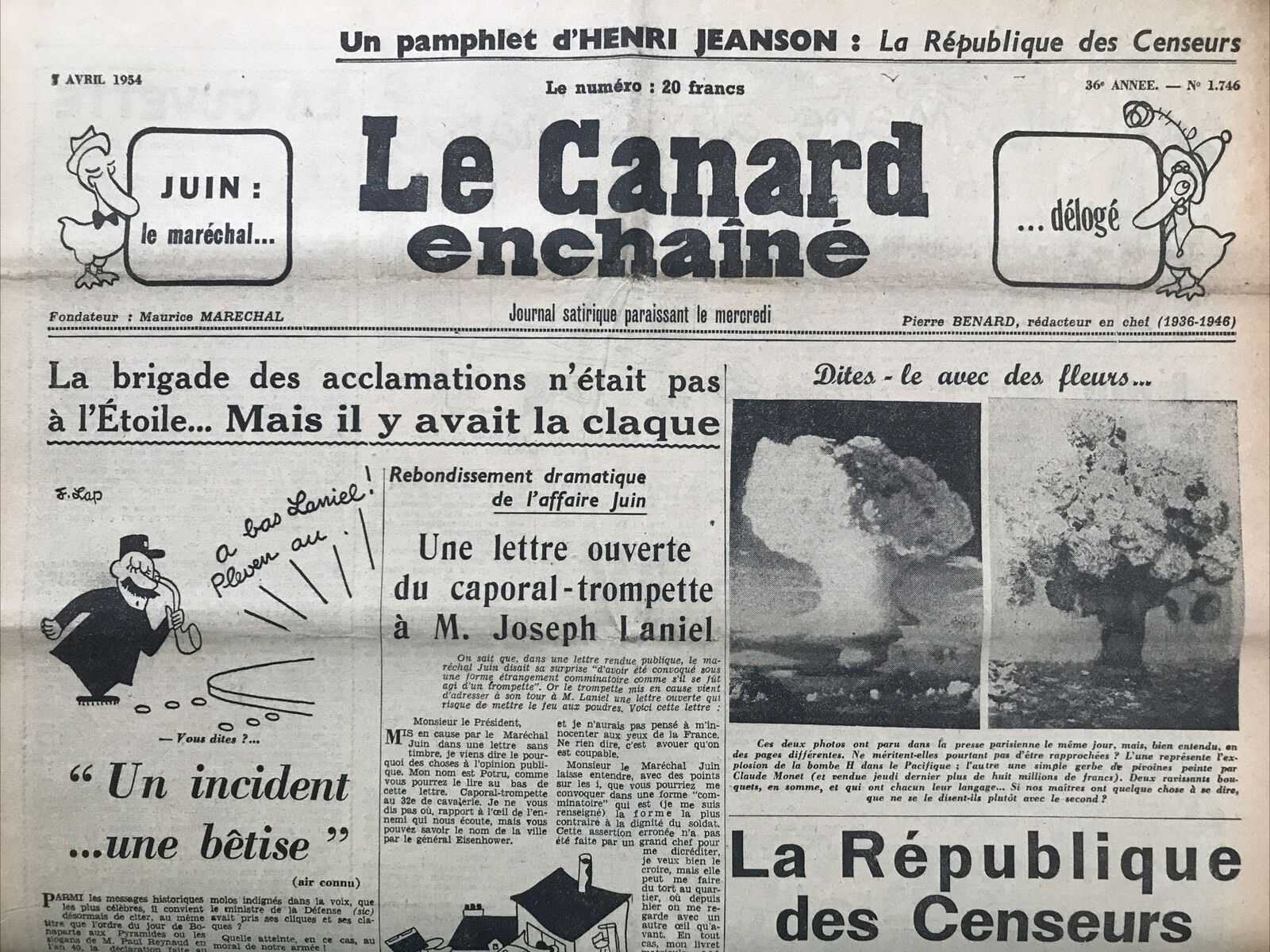 Couac ! | Acheter un Canard | Vente d'Anciens Journaux du Canard Enchaîné. Des Journaux Satiriques de Collection, Historiques & Authentiques de 1916 à 2004 ! | 1746