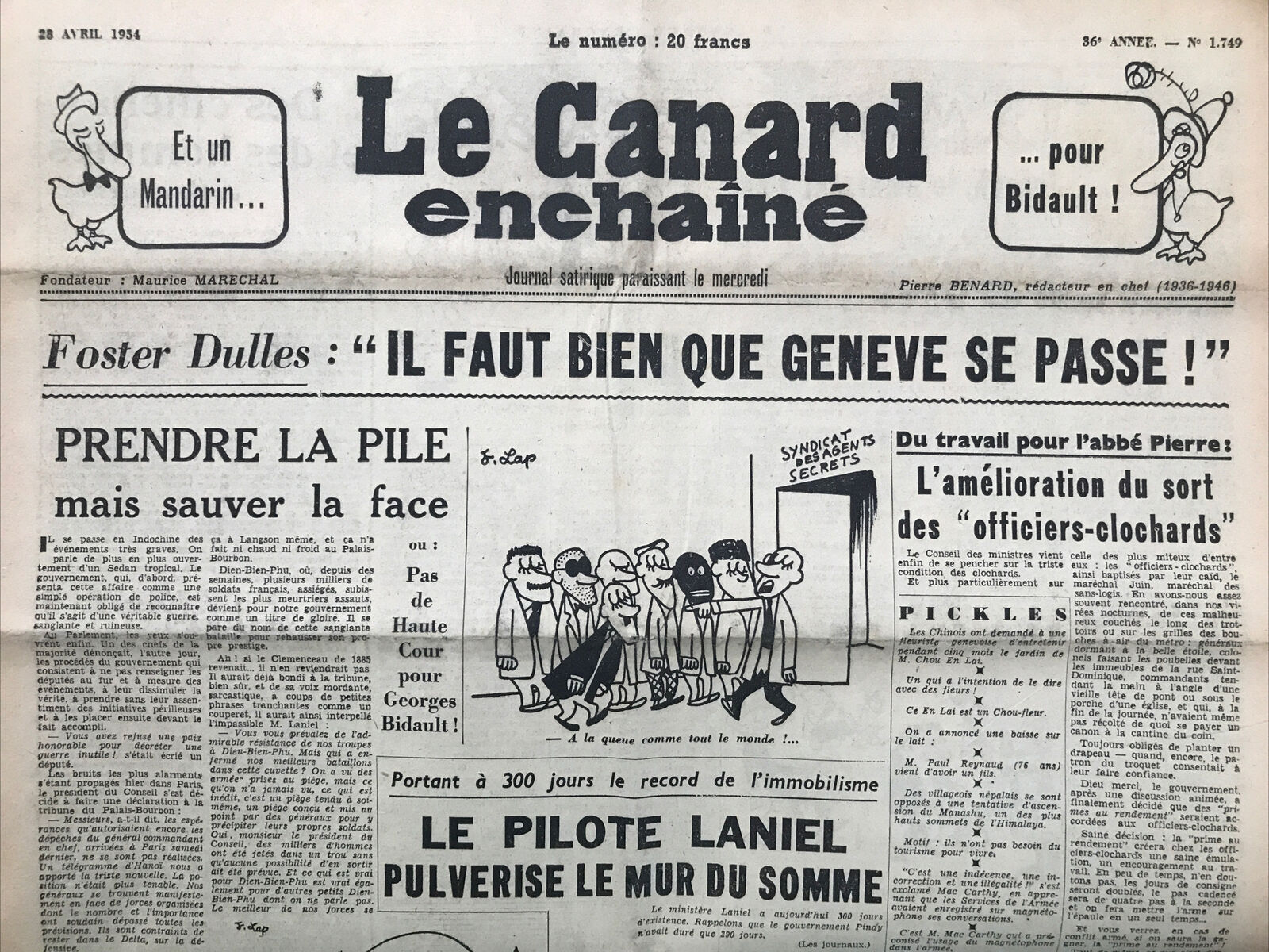 Couac ! | Acheter un Canard | Vente d'Anciens Journaux du Canard Enchaîné. Des Journaux Satiriques de Collection, Historiques & Authentiques de 1916 à 2004 ! | 1749