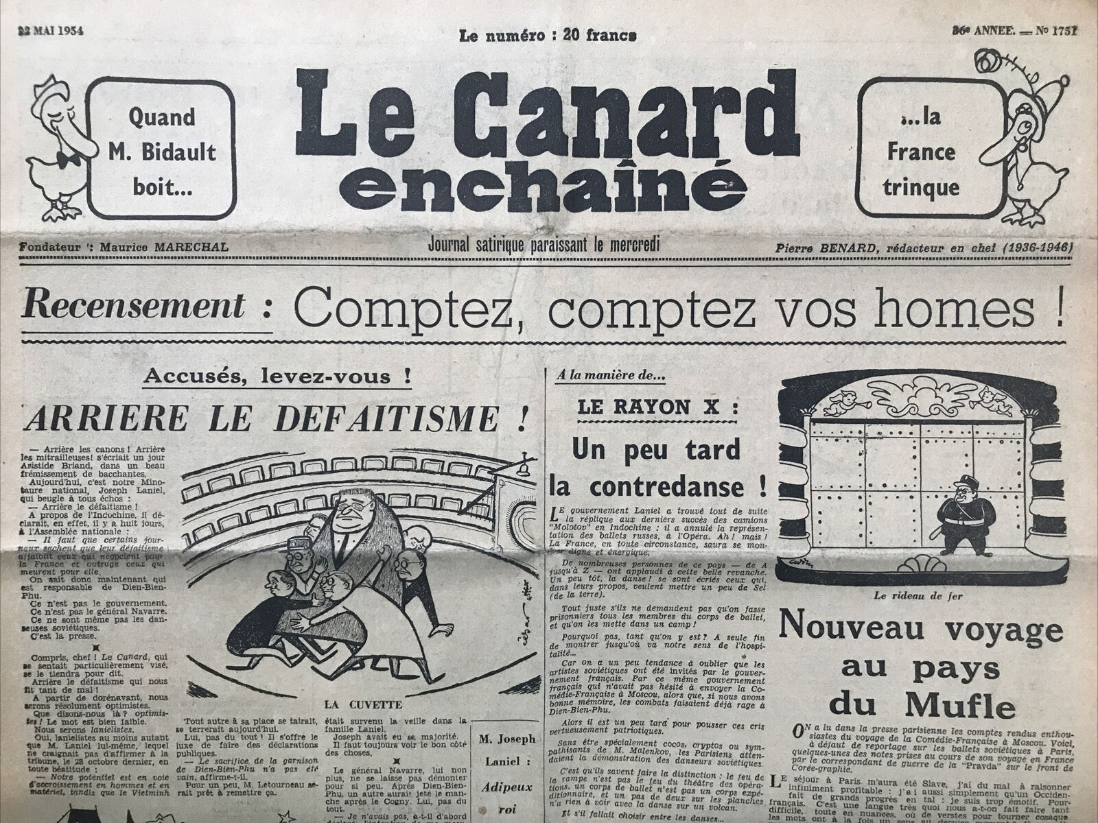 Couac ! | Acheter un Canard | Vente d'Anciens Journaux du Canard Enchaîné. Des Journaux Satiriques de Collection, Historiques & Authentiques de 1916 à 2004 ! | 1751