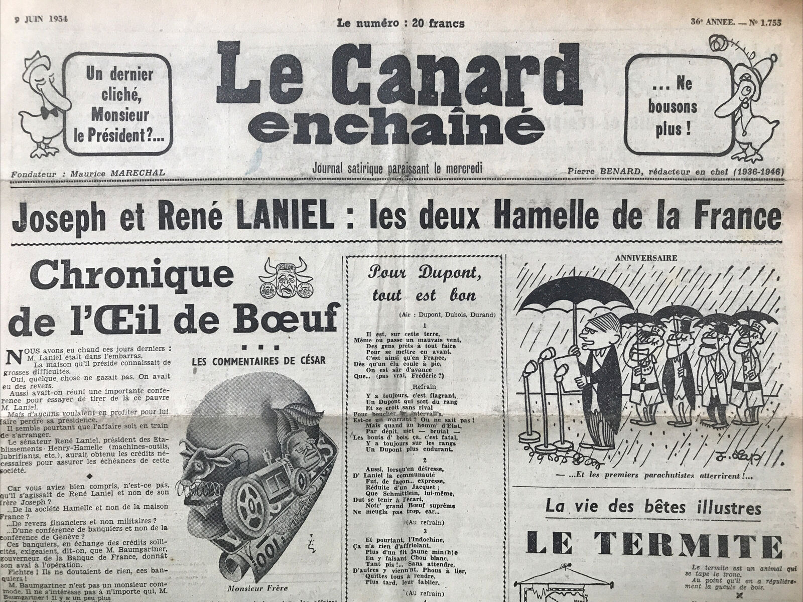 Couac ! | Acheter un Canard | Vente d'Anciens Journaux du Canard Enchaîné. Des Journaux Satiriques de Collection, Historiques & Authentiques de 1916 à 2004 ! | 1755