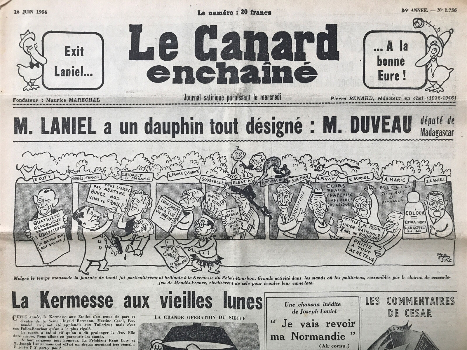 Couac ! | Acheter un Canard | Vente d'Anciens Journaux du Canard Enchaîné. Des Journaux Satiriques de Collection, Historiques & Authentiques de 1916 à 2004 ! | 1756