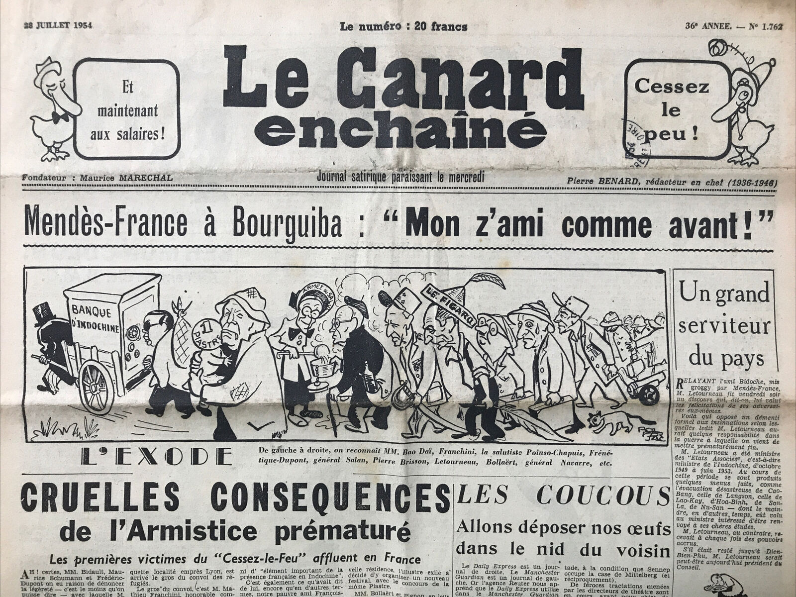 Couac ! | Acheter un Canard | Vente d'Anciens Journaux du Canard Enchaîné. Des Journaux Satiriques de Collection, Historiques & Authentiques de 1916 à 2004 ! | 1762