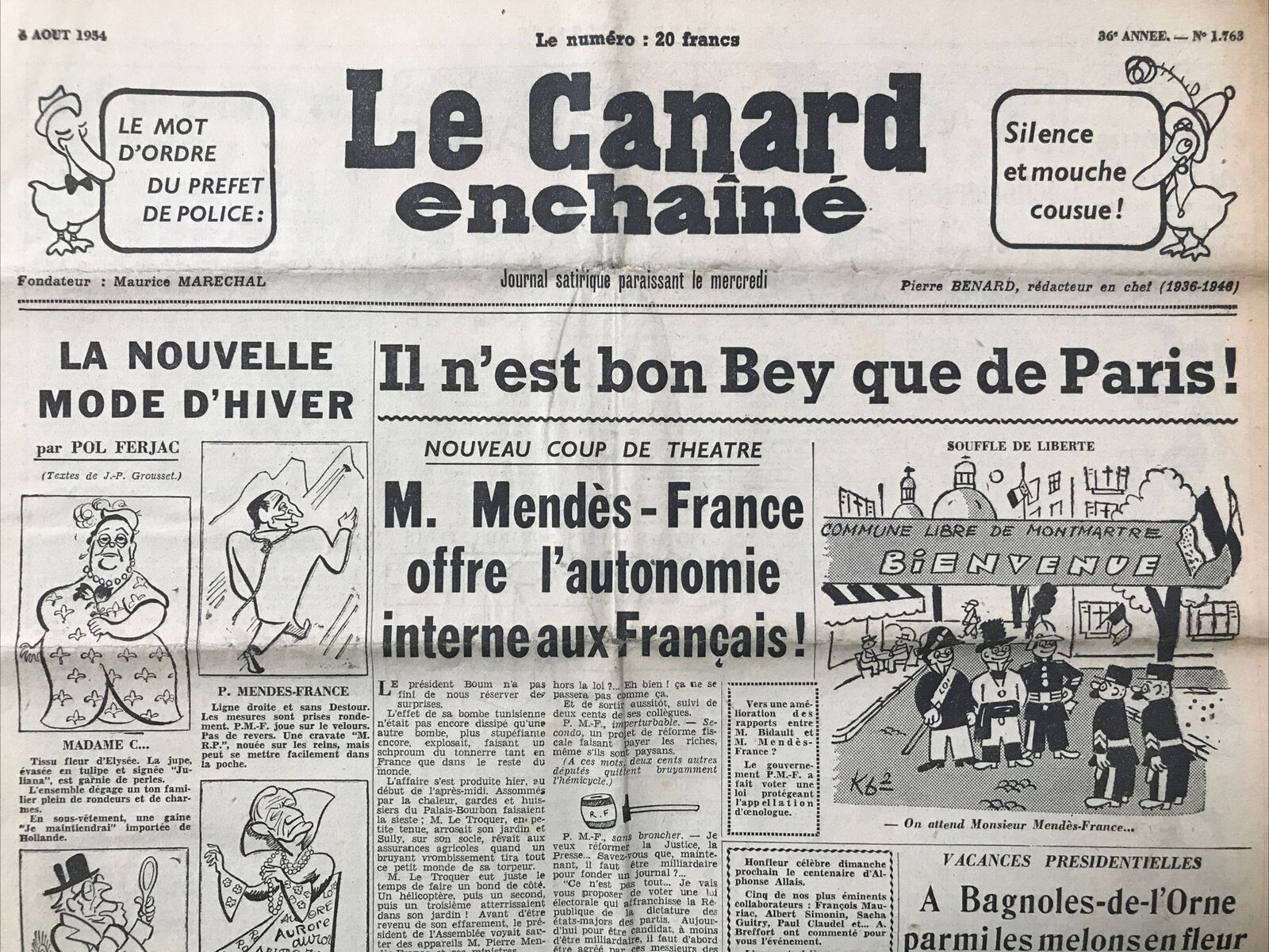 Couac ! | Acheter un Canard | Vente d'Anciens Journaux du Canard Enchaîné. Des Journaux Satiriques de Collection, Historiques & Authentiques de 1916 à 2004 ! | 1763