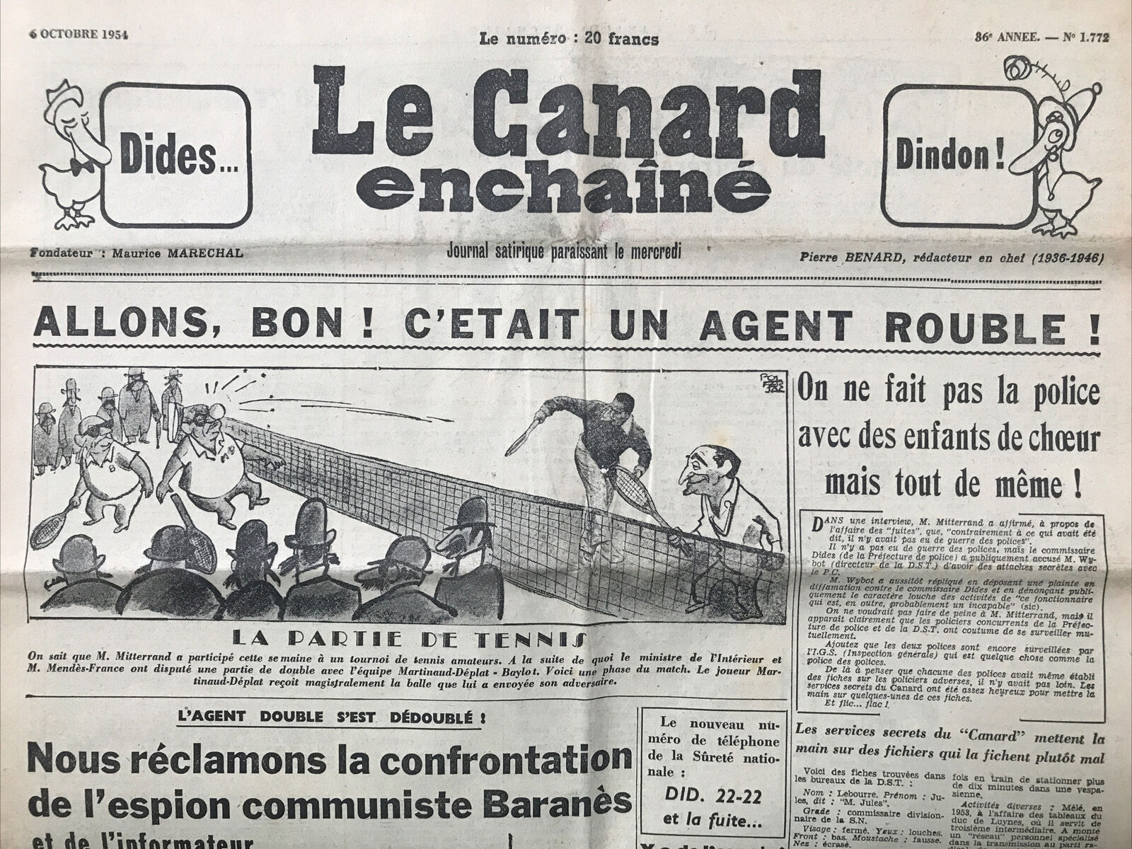 Couac ! | Acheter un Canard | Vente d'Anciens Journaux du Canard Enchaîné. Des Journaux Satiriques de Collection, Historiques & Authentiques de 1916 à 2004 ! | 1772