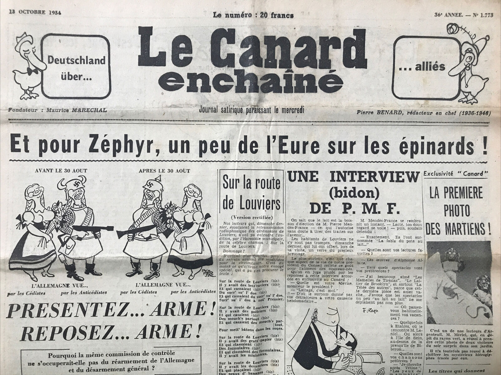 Couac ! | Acheter un Canard | Vente d'Anciens Journaux du Canard Enchaîné. Des Journaux Satiriques de Collection, Historiques & Authentiques de 1916 à 2004 ! | 1773