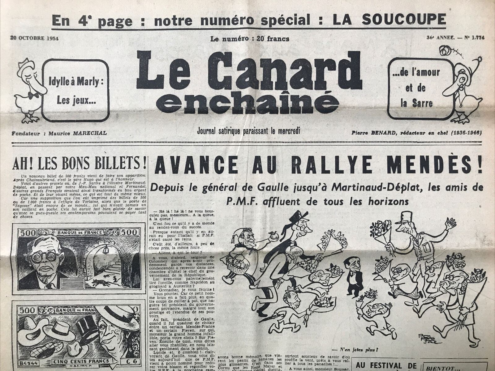 Couac ! | Acheter un Canard | Vente d'Anciens Journaux du Canard Enchaîné. Des Journaux Satiriques de Collection, Historiques & Authentiques de 1916 à 2004 ! | 1774