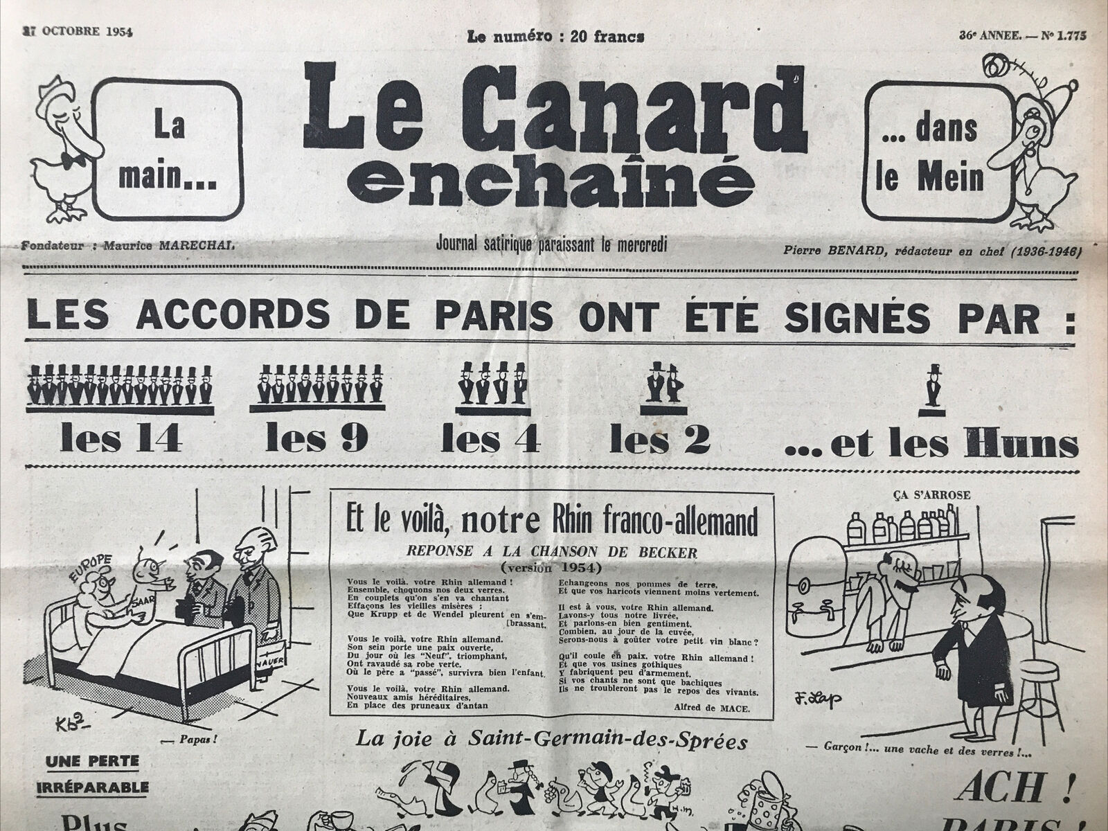 Couac ! | Acheter un Canard | Vente d'Anciens Journaux du Canard Enchaîné. Des Journaux Satiriques de Collection, Historiques & Authentiques de 1916 à 2004 ! | 1775