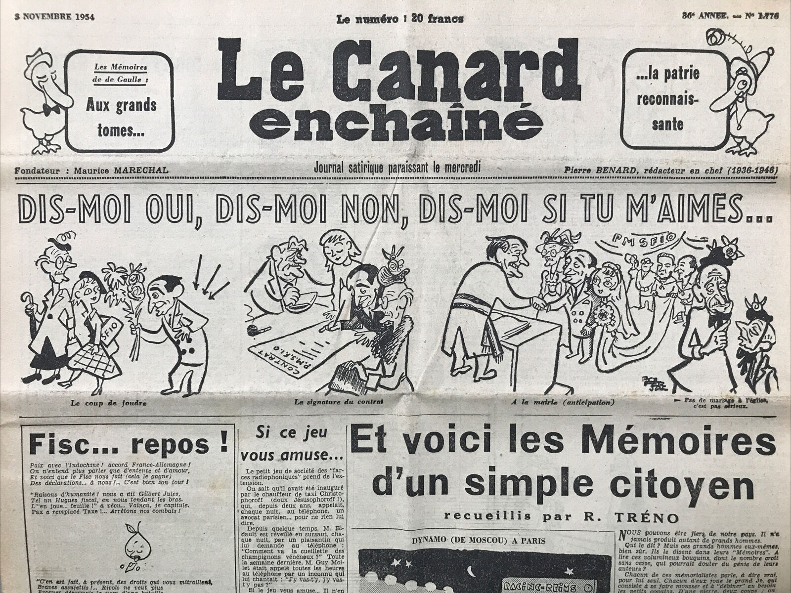 Couac ! | Acheter un Canard | Vente d'Anciens Journaux du Canard Enchaîné. Des Journaux Satiriques de Collection, Historiques & Authentiques de 1916 à 2004 ! | 1776