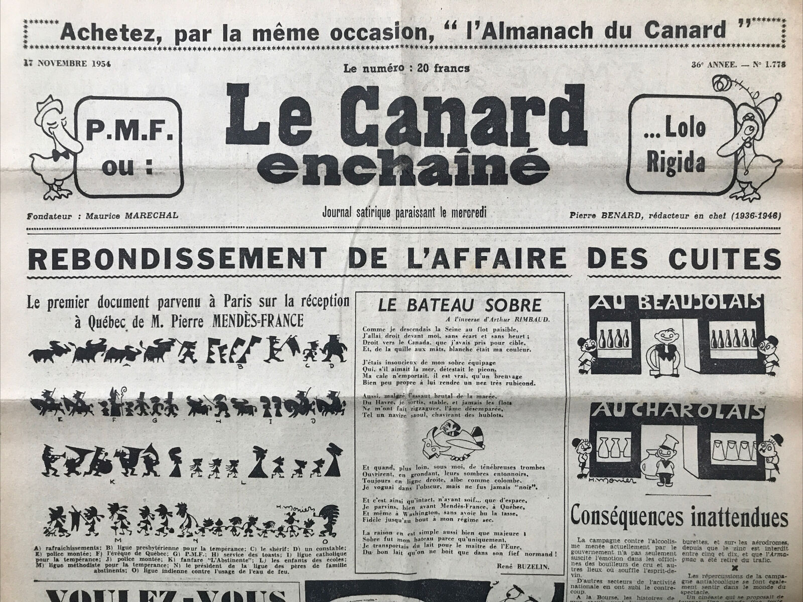 Couac ! | Acheter un Canard | Vente d'Anciens Journaux du Canard Enchaîné. Des Journaux Satiriques de Collection, Historiques & Authentiques de 1916 à 2004 ! | 1778