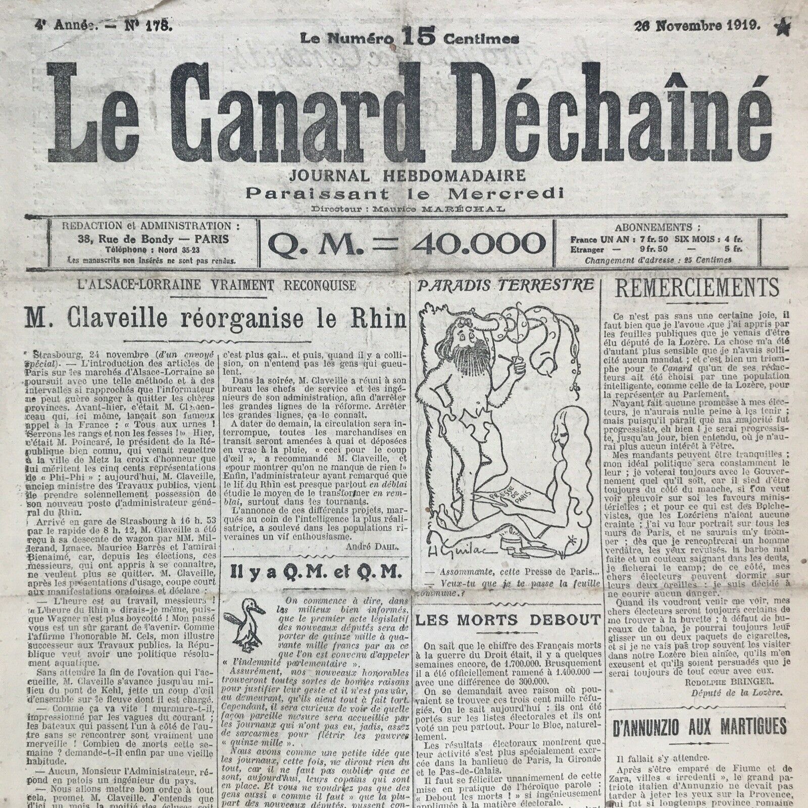 Couac ! | Acheter un Canard | Vente d'Anciens Journaux du Canard Enchaîné. Des Journaux Satiriques de Collection, Historiques & Authentiques de 1916 à 2004 ! | 178