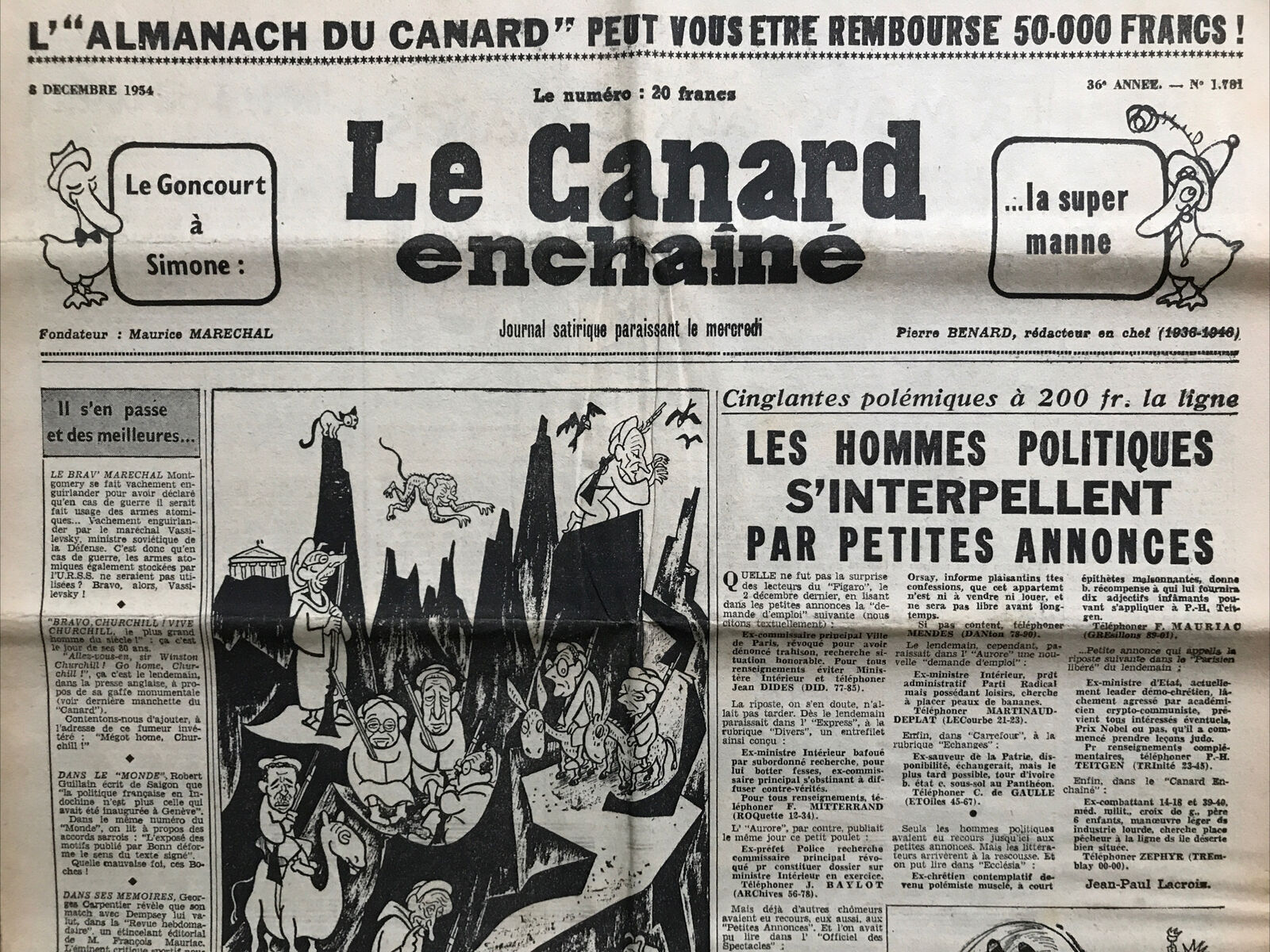 Couac ! | Acheter un Canard | Vente d'Anciens Journaux du Canard Enchaîné. Des Journaux Satiriques de Collection, Historiques & Authentiques de 1916 à 2004 ! | 1781