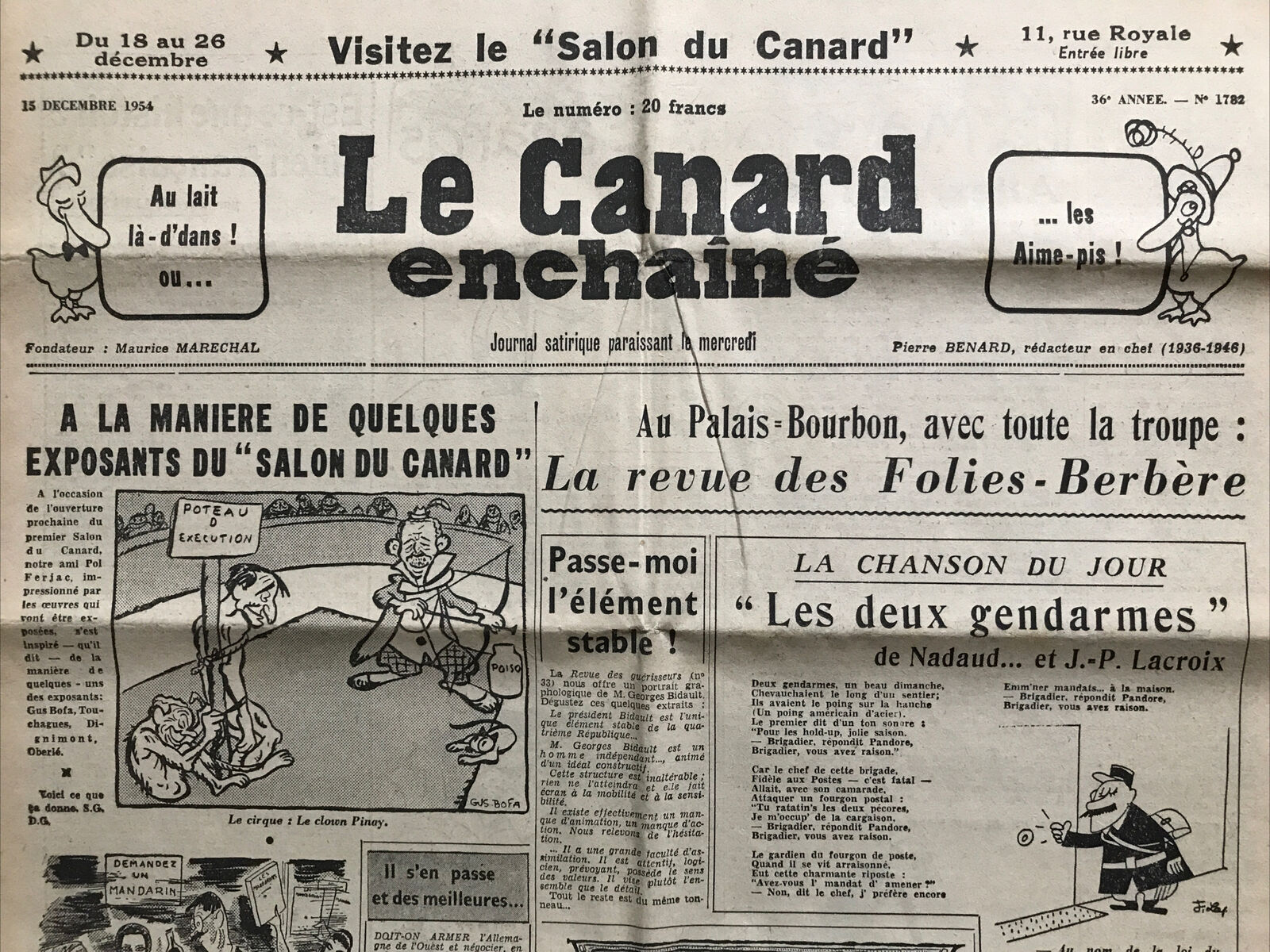 Couac ! | Acheter un Canard | Vente d'Anciens Journaux du Canard Enchaîné. Des Journaux Satiriques de Collection, Historiques & Authentiques de 1916 à 2004 ! | 1782