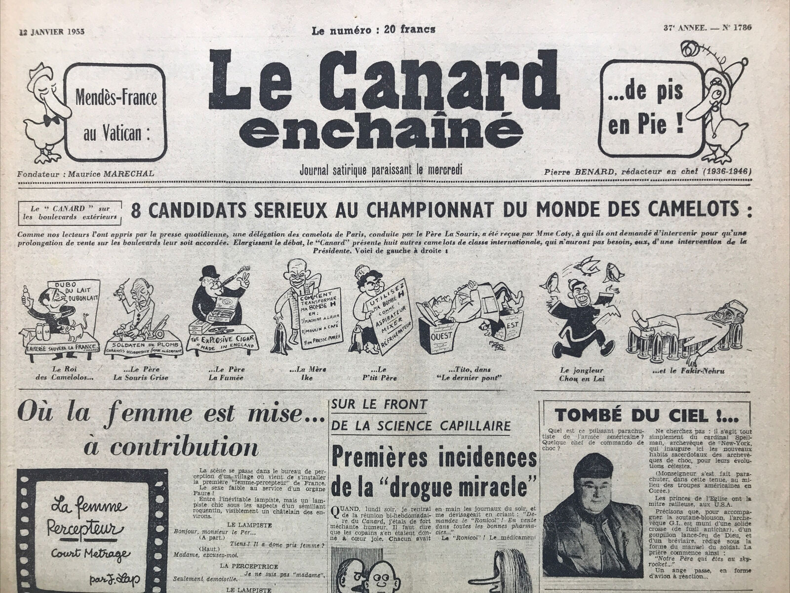 Couac ! | Acheter un Canard | Vente d'Anciens Journaux du Canard Enchaîné. Des Journaux Satiriques de Collection, Historiques & Authentiques de 1916 à 2004 ! | 1786