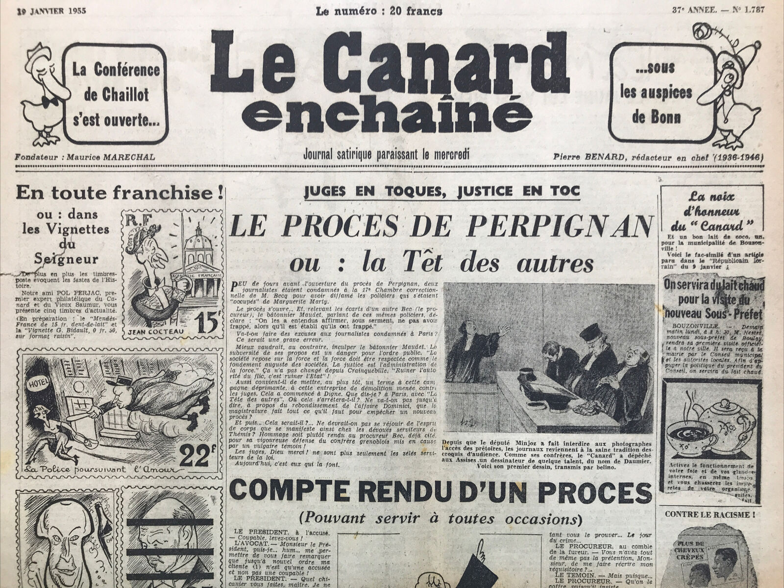 Couac ! | Acheter un Canard | Vente d'Anciens Journaux du Canard Enchaîné. Des Journaux Satiriques de Collection, Historiques & Authentiques de 1916 à 2004 ! | 1787