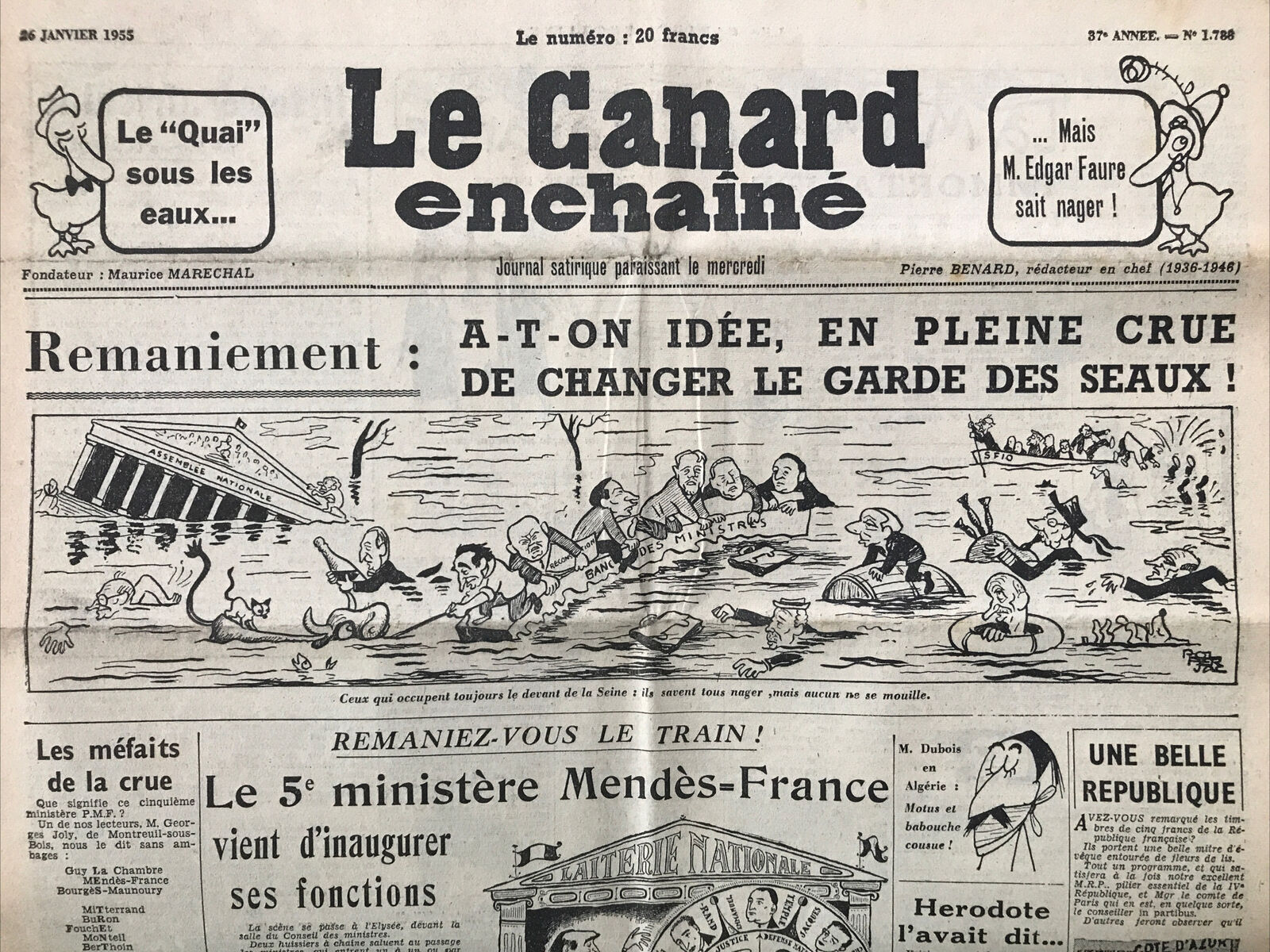 Couac ! | Acheter un Canard | Vente d'Anciens Journaux du Canard Enchaîné. Des Journaux Satiriques de Collection, Historiques & Authentiques de 1916 à 2004 ! | 1788