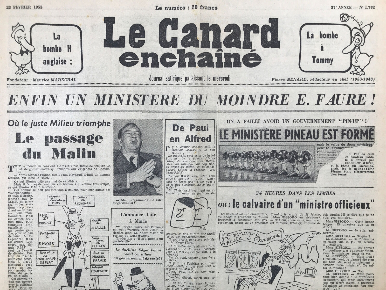 Couac ! | Acheter un Canard | Vente d'Anciens Journaux du Canard Enchaîné. Des Journaux Satiriques de Collection, Historiques & Authentiques de 1916 à 2004 ! | 1792