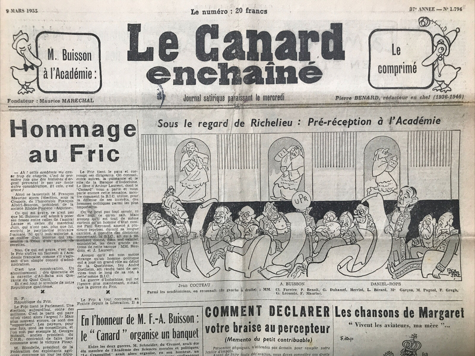 Couac ! | Acheter un Canard | Vente d'Anciens Journaux du Canard Enchaîné. Des Journaux Satiriques de Collection, Historiques & Authentiques de 1916 à 2004 ! | 1794