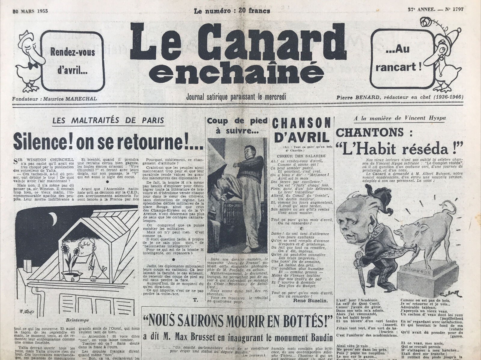 Couac ! | Acheter un Canard | Vente d'Anciens Journaux du Canard Enchaîné. Des Journaux Satiriques de Collection, Historiques & Authentiques de 1916 à 2004 ! | 1797