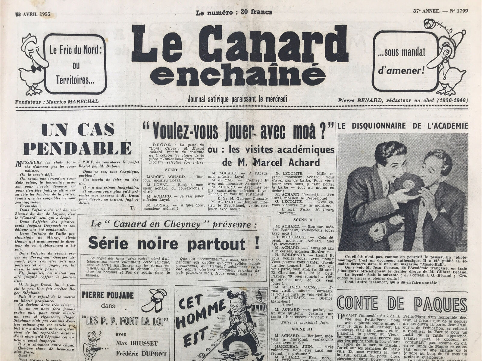 Couac ! | Acheter un Canard | Vente d'Anciens Journaux du Canard Enchaîné. Des Journaux Satiriques de Collection, Historiques & Authentiques de 1916 à 2004 ! | 1799