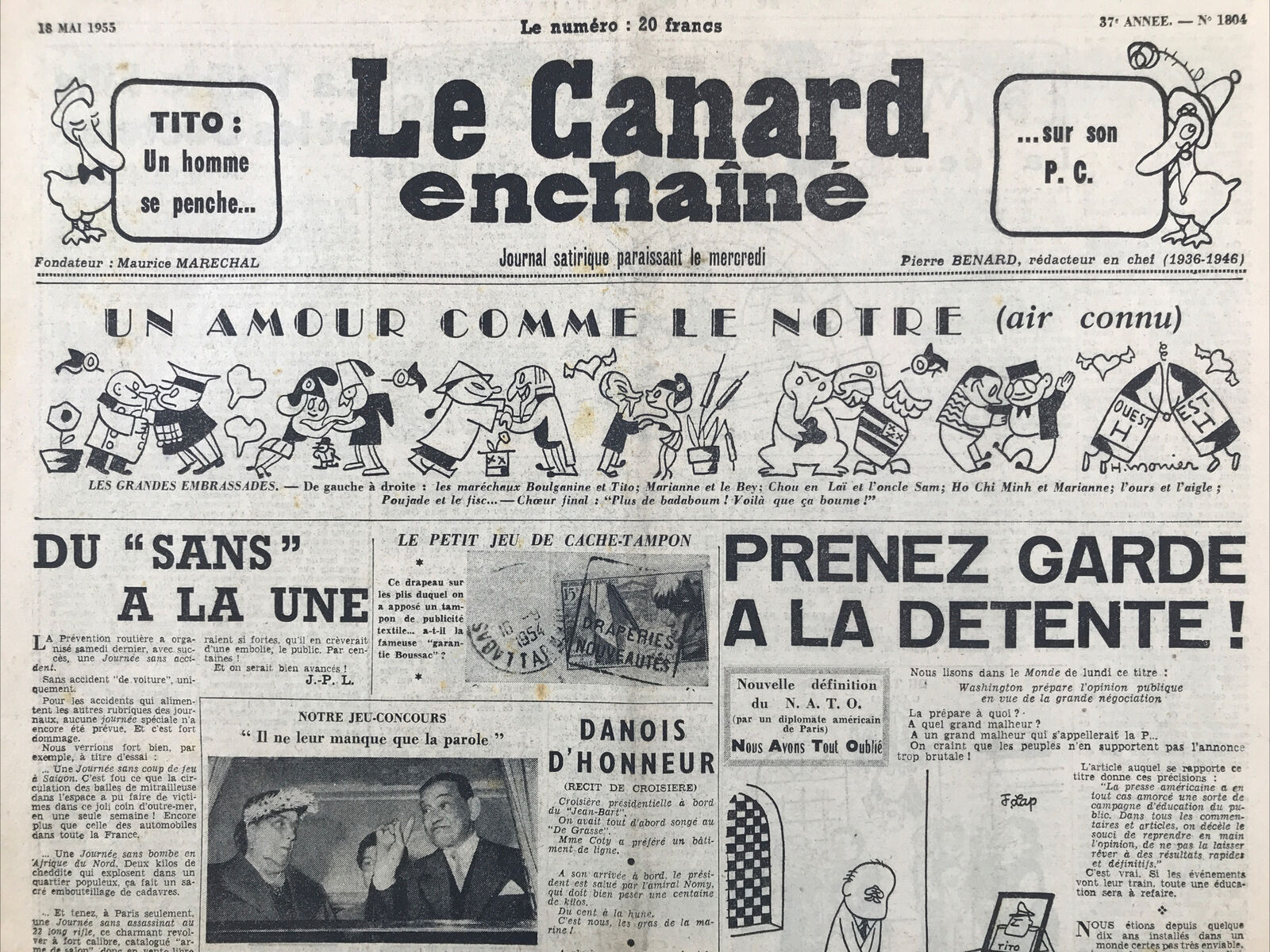 Couac ! | Acheter un Canard | Vente d'Anciens Journaux du Canard Enchaîné. Des Journaux Satiriques de Collection, Historiques & Authentiques de 1916 à 2004 ! | 1804