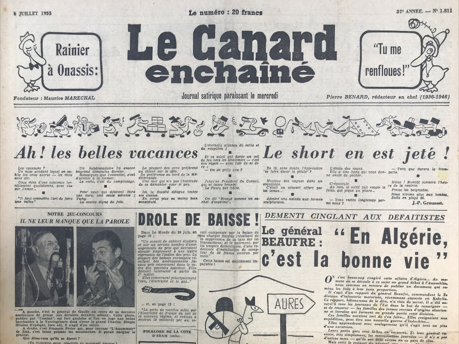 Couac ! | Acheter un Canard | Vente d'Anciens Journaux du Canard Enchaîné. Des Journaux Satiriques de Collection, Historiques & Authentiques de 1916 à 2004 ! | 1811