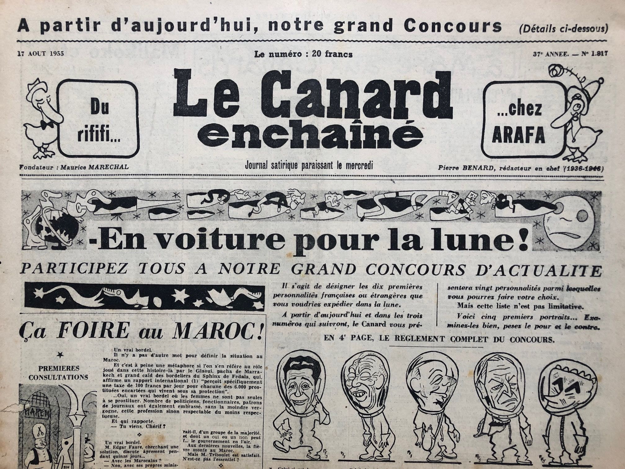 Couac ! | Acheter un Canard | Vente d'Anciens Journaux du Canard Enchaîné. Des Journaux Satiriques de Collection, Historiques & Authentiques de 1916 à 2004 ! | 1817 1