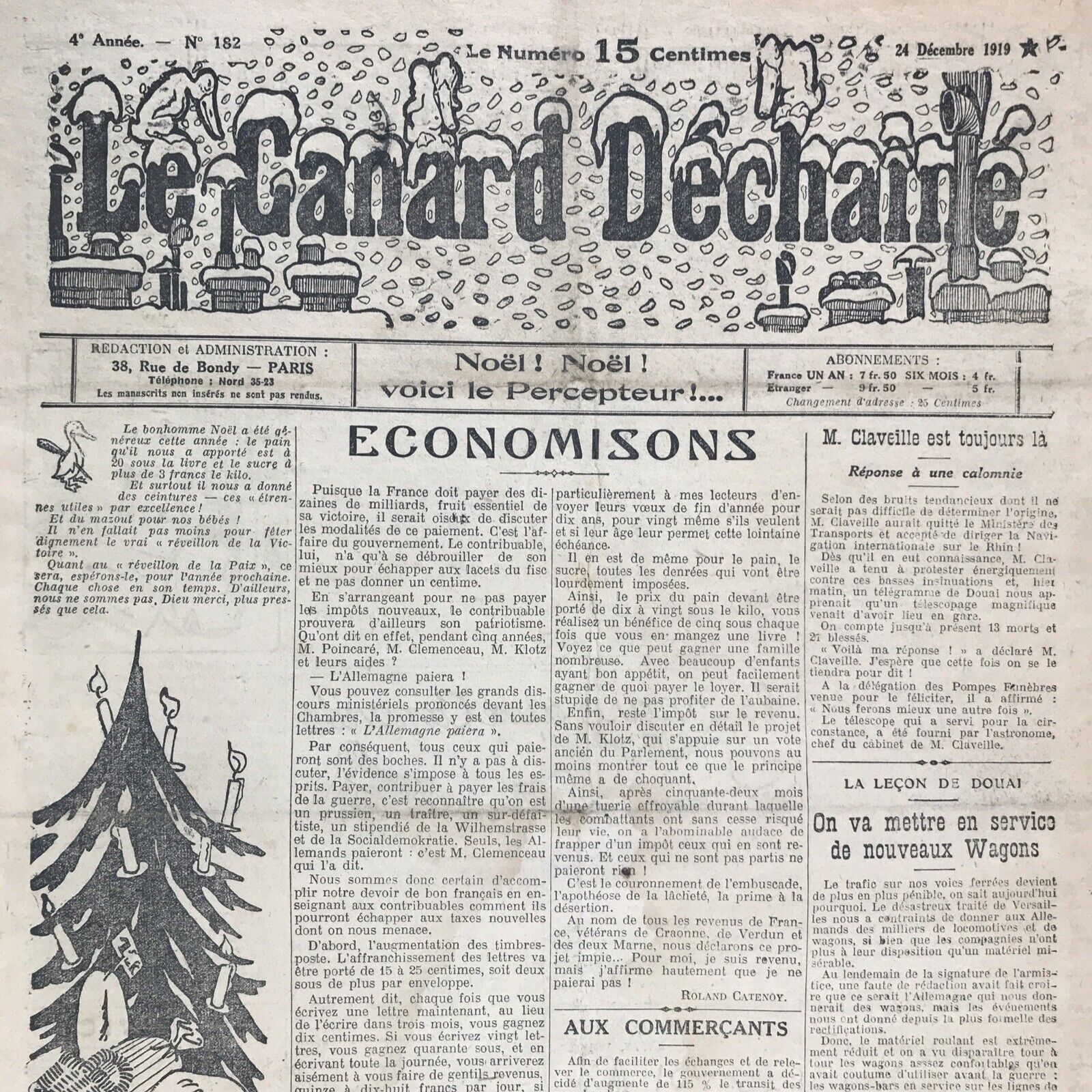 Couac ! | Acheter un Canard | Vente d'Anciens Journaux du Canard Enchaîné. Des Journaux Satiriques de Collection, Historiques & Authentiques de 1916 à 2004 ! | 182