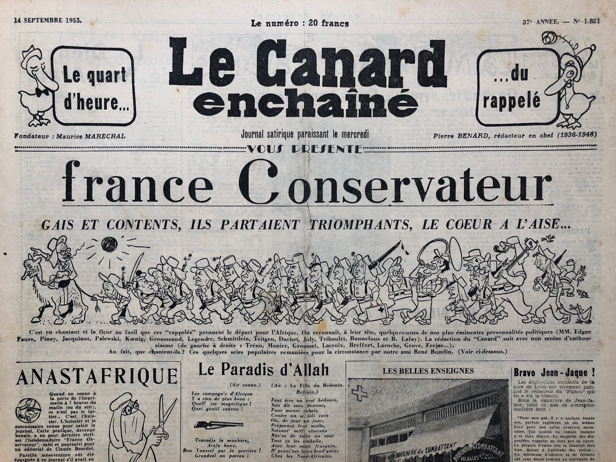 Couac ! | Acheter un Canard | Vente d'Anciens Journaux du Canard Enchaîné. Des Journaux Satiriques de Collection, Historiques & Authentiques de 1916 à 2004 ! | 1821 1