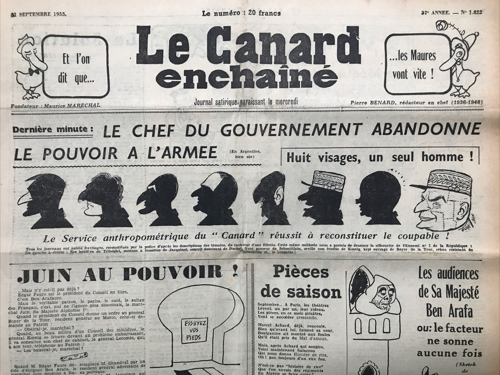 Couac ! | Acheter un Canard | Vente d'Anciens Journaux du Canard Enchaîné. Des Journaux Satiriques de Collection, Historiques & Authentiques de 1916 à 2004 ! | 1822