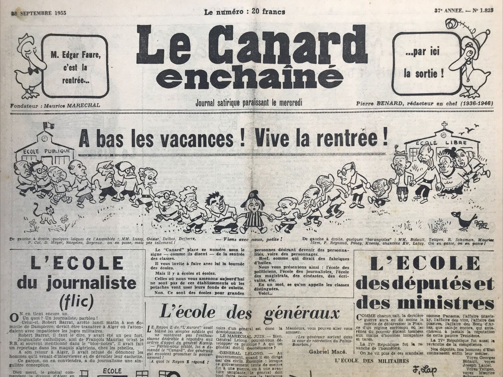 Couac ! | Acheter un Canard | Vente d'Anciens Journaux du Canard Enchaîné. Des Journaux Satiriques de Collection, Historiques & Authentiques de 1916 à 2004 ! | 1823