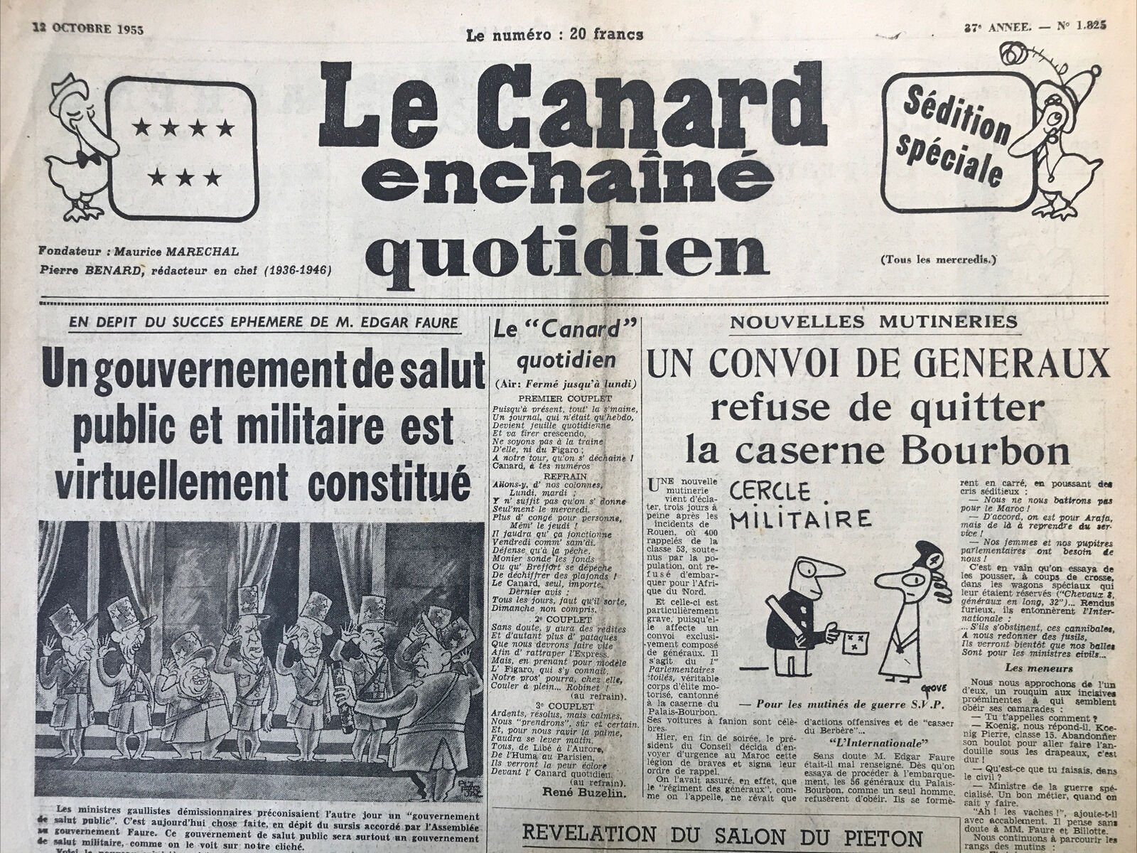 Couac ! | Acheter un Canard | Vente d'Anciens Journaux du Canard Enchaîné. Des Journaux Satiriques de Collection, Historiques & Authentiques de 1916 à 2004 ! | 1825