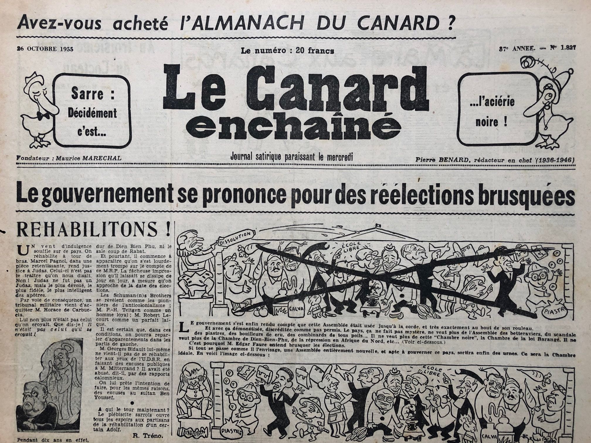 Couac ! | Acheter un Canard | Vente d'Anciens Journaux du Canard Enchaîné. Des Journaux Satiriques de Collection, Historiques & Authentiques de 1916 à 2004 ! | 1827 1