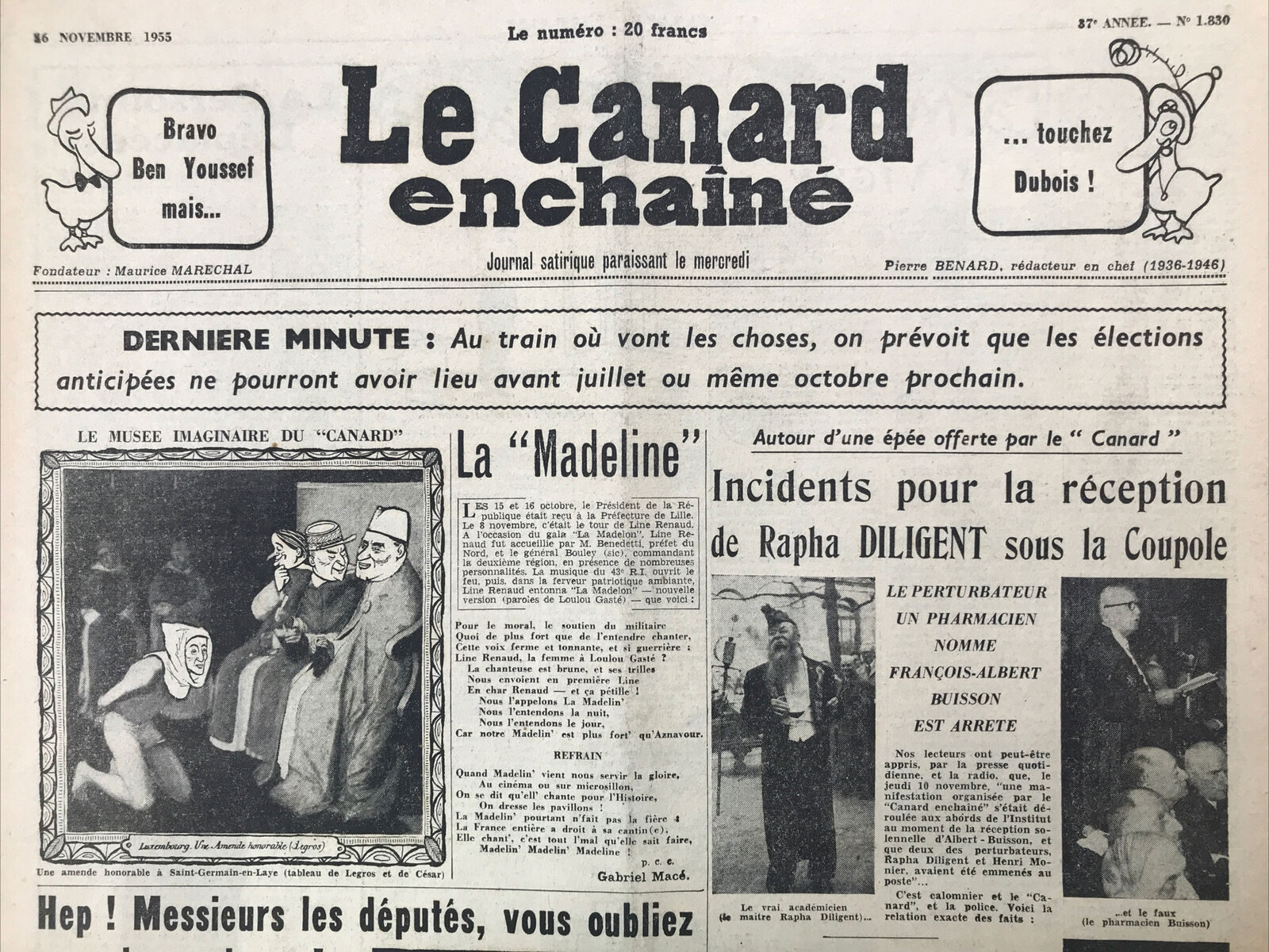 Couac ! | Acheter un Canard | Vente d'Anciens Journaux du Canard Enchaîné. Des Journaux Satiriques de Collection, Historiques & Authentiques de 1916 à 2004 ! | 1830