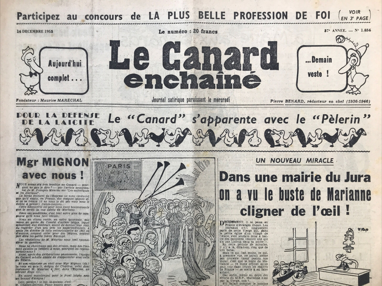 Couac ! | Acheter un Canard | Vente d'Anciens Journaux du Canard Enchaîné. Des Journaux Satiriques de Collection, Historiques & Authentiques de 1916 à 2004 ! | 1834