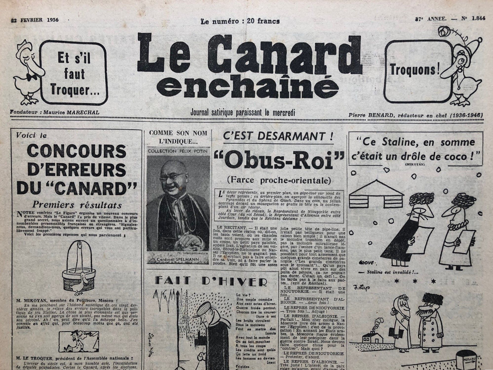 Couac ! | Acheter un Canard | Vente d'Anciens Journaux du Canard Enchaîné. Des Journaux Satiriques de Collection, Historiques & Authentiques de 1916 à 2004 ! | 1844 1