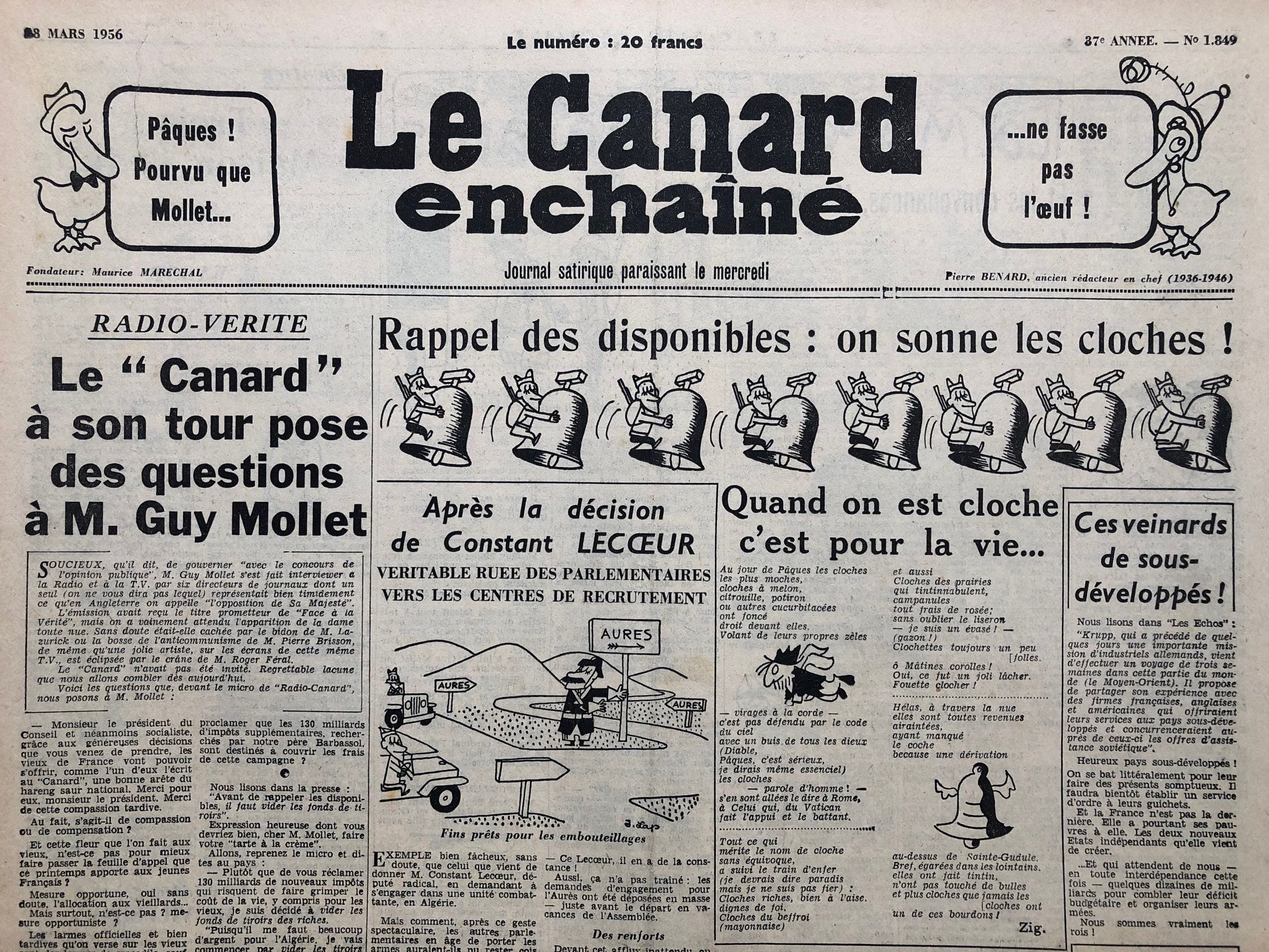 Couac ! | Acheter un Canard | Vente d'Anciens Journaux du Canard Enchaîné. Des Journaux Satiriques de Collection, Historiques & Authentiques de 1916 à 2004 ! | 1849 1