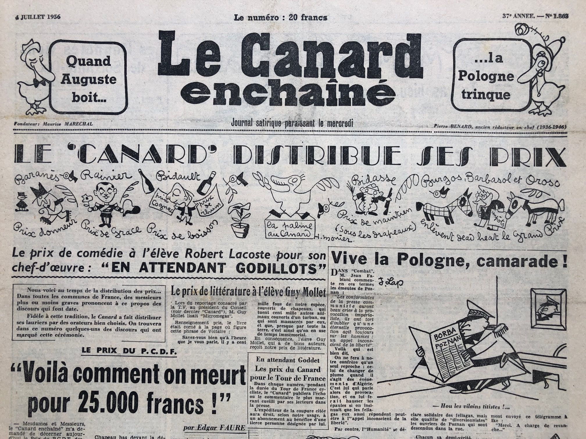 Couac ! | Acheter un Canard | Vente d'Anciens Journaux du Canard Enchaîné. Des Journaux Satiriques de Collection, Historiques & Authentiques de 1916 à 2004 ! | 1863 2