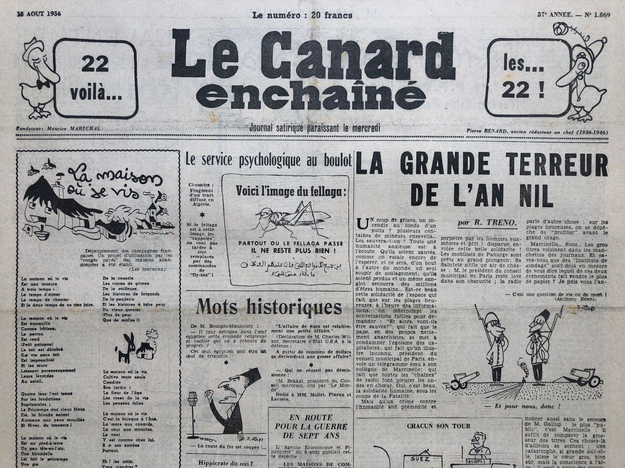 Couac ! | Acheter un Canard | Vente d'Anciens Journaux du Canard Enchaîné. Des Journaux Satiriques de Collection, Historiques & Authentiques de 1916 à 2004 ! | 1869 1