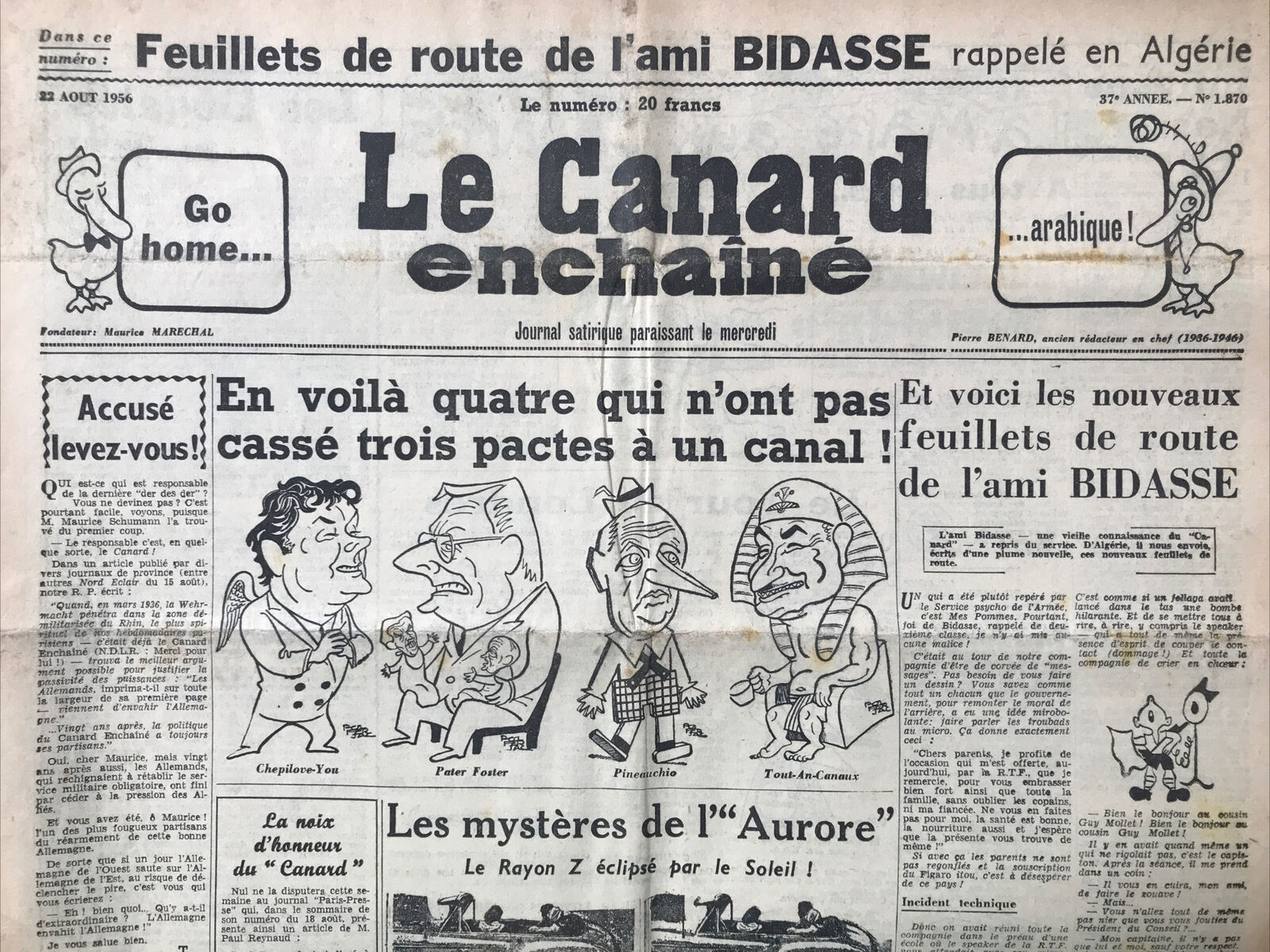 Couac ! | Acheter un Canard | Vente d'Anciens Journaux du Canard Enchaîné. Des Journaux Satiriques de Collection, Historiques & Authentiques de 1916 à 2004 ! | 1870