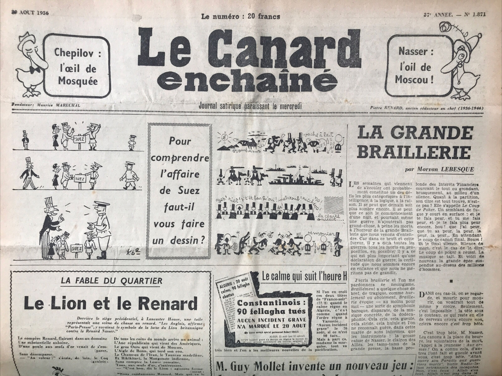 Couac ! | Acheter un Canard | Vente d'Anciens Journaux du Canard Enchaîné. Des Journaux Satiriques de Collection, Historiques & Authentiques de 1916 à 2004 ! | 1871